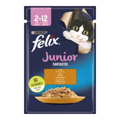 Felix Junior Fantastic nedves macskaeledel 26x85g Csirke