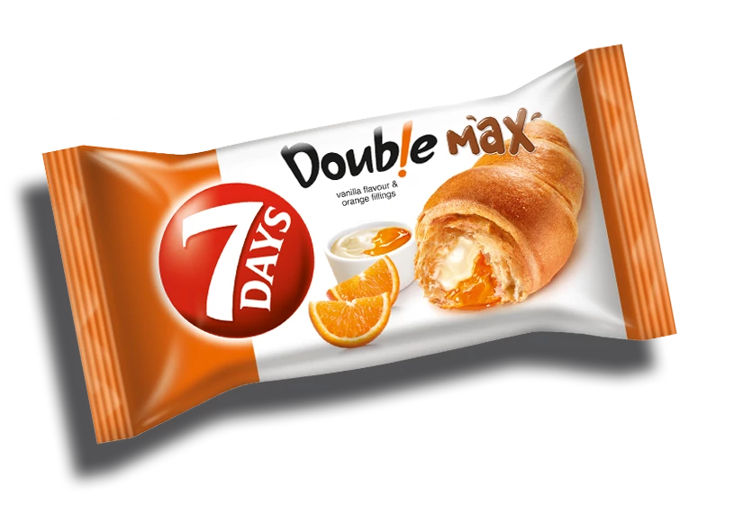 7days Croissant 80g Double Narancs&Vanília krémmel töltött