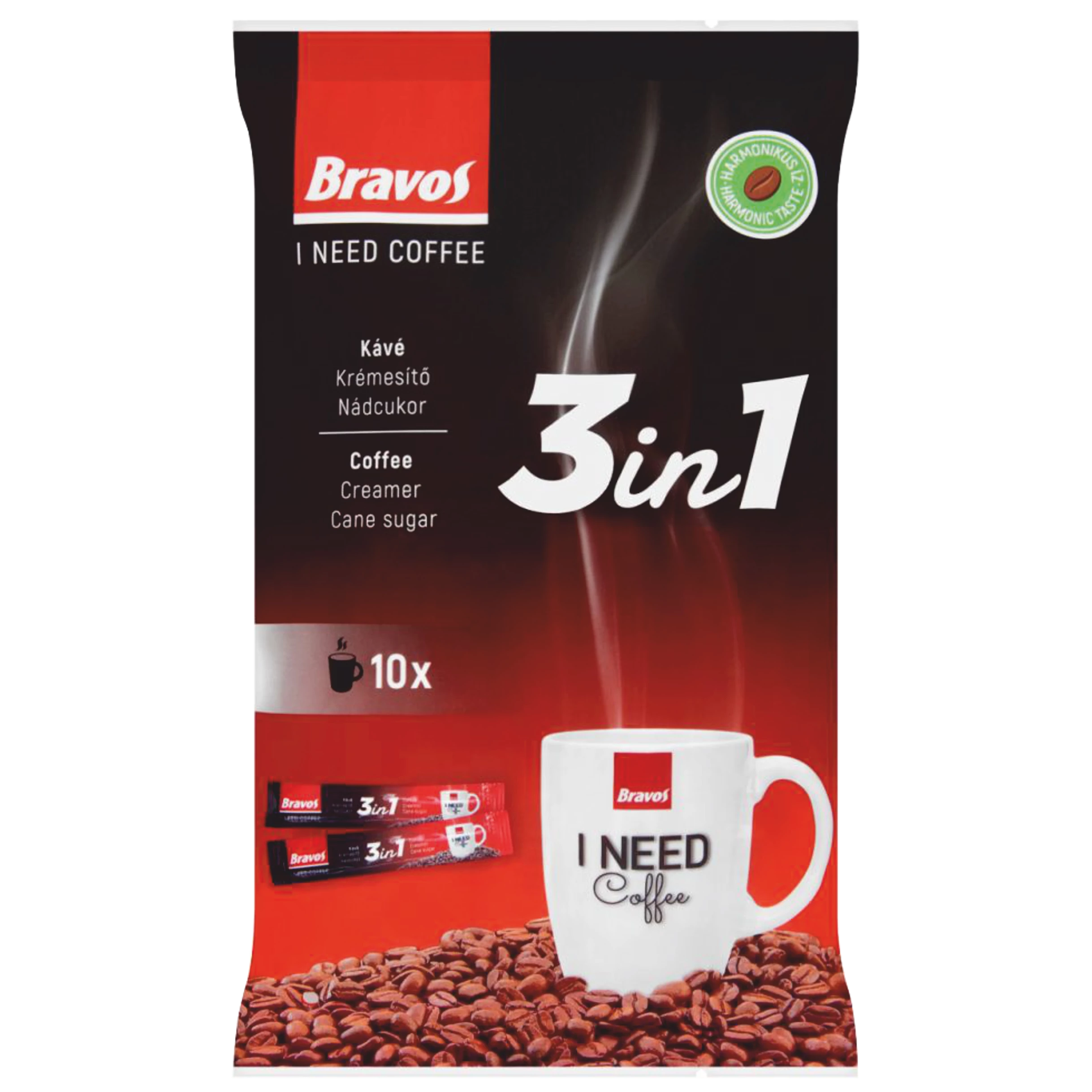 Bravos instant kávé 3in1 10x17g  1080db/rkl