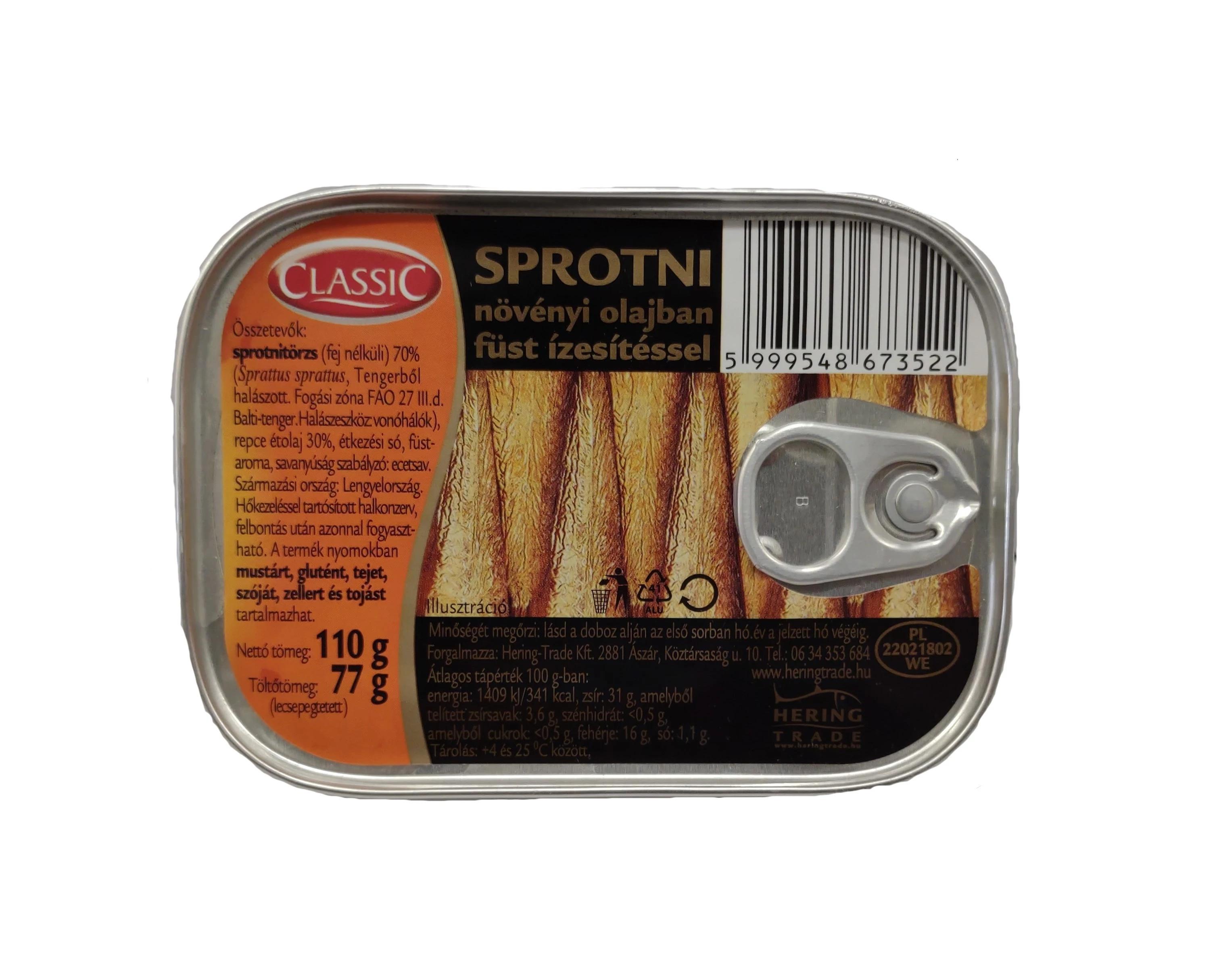 Classic füstölt sprotni olajban 110g