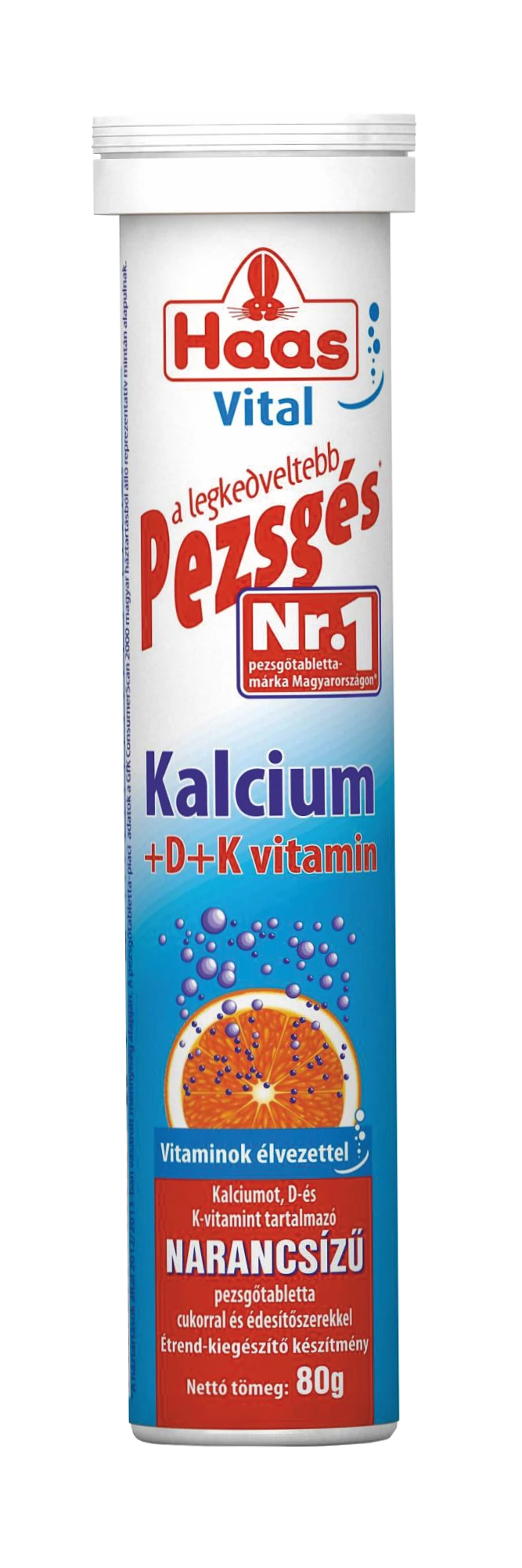 Haas pezsgőtabletta 80g Kalcium+D+K vitamin