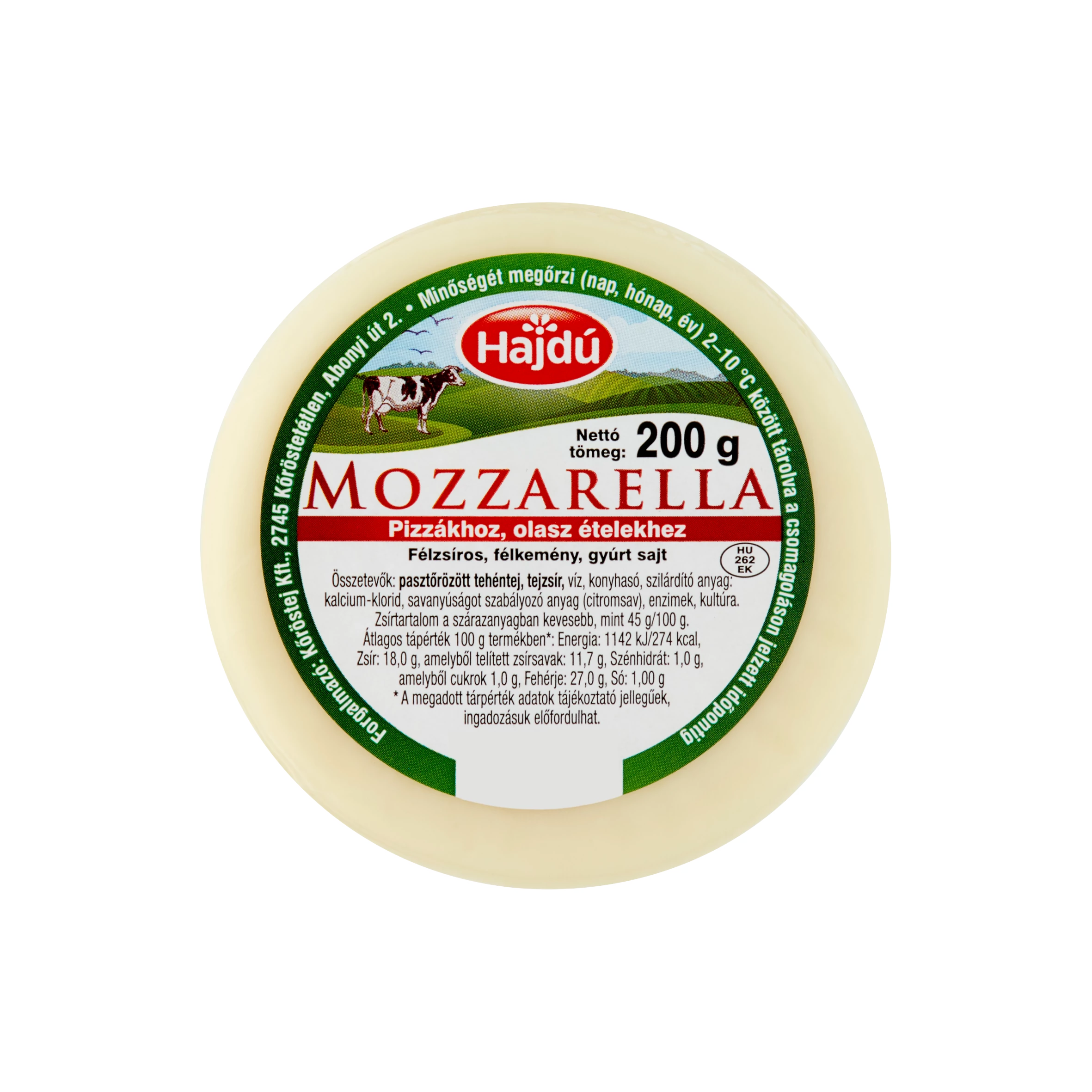 Hajdú Mozzarella 200g natúr