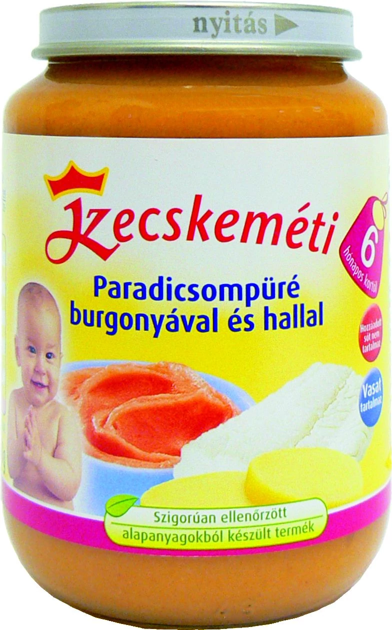 Kecskeméti bébiétel paradicsompüré burgonyával hallal 190g