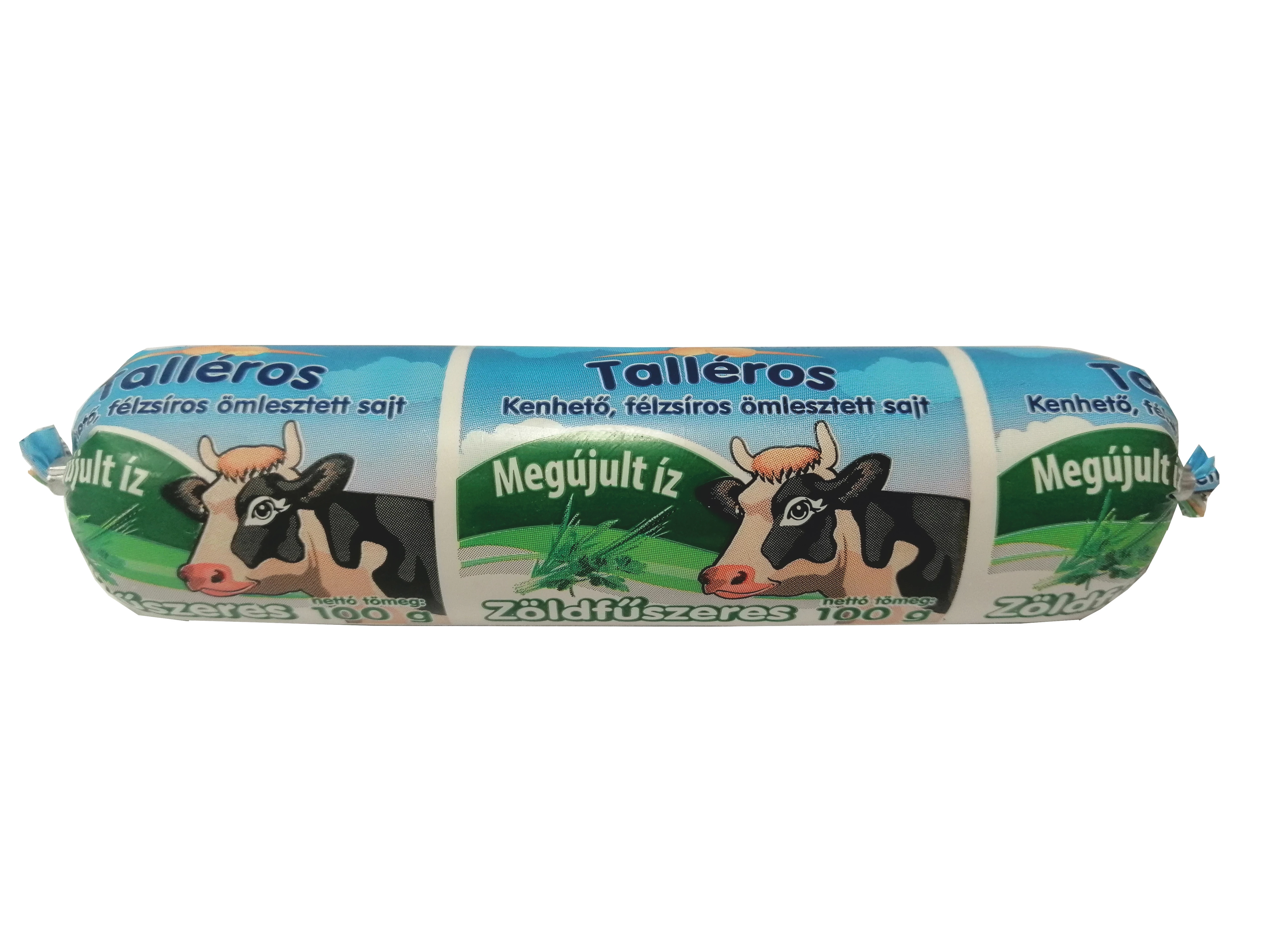 Talléros tömlős sajt 100g Zöldfűszeres