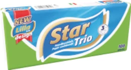 Star Trio Papírzsebkendő 100db 3rtg.