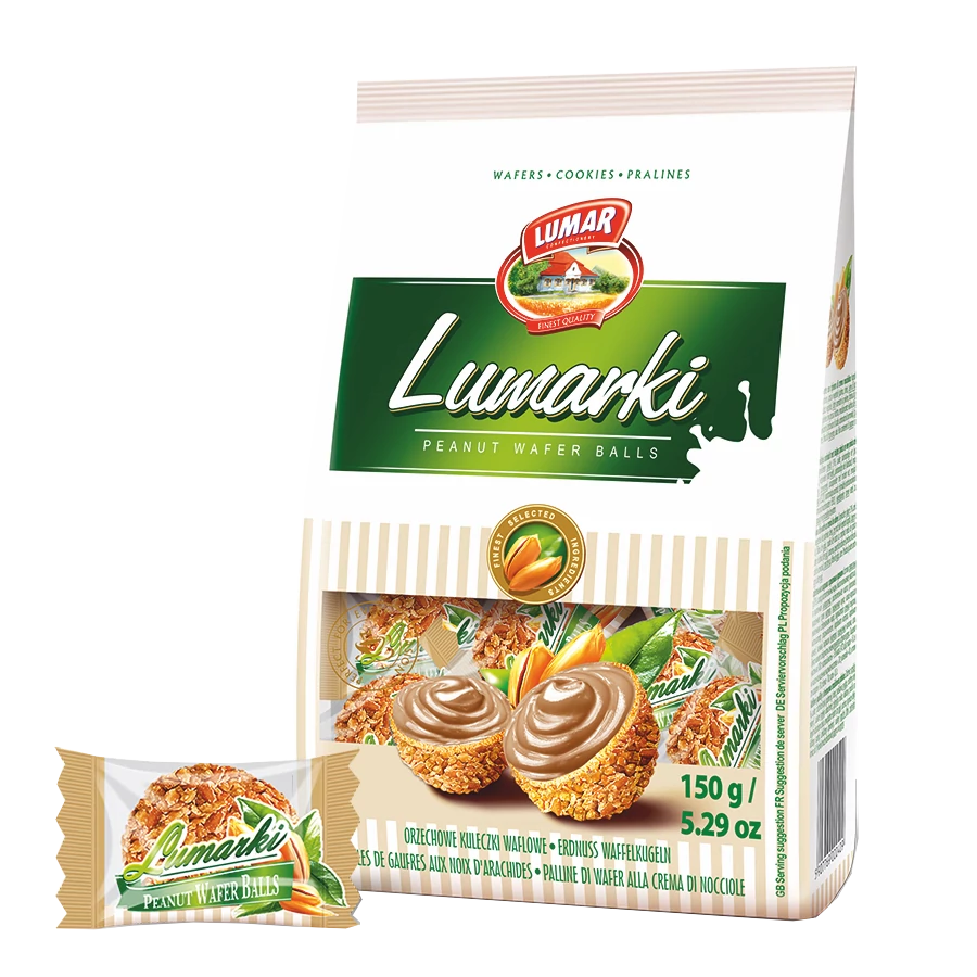 Lumarki ostyagolyó 150g Mogyorós krémmel töltött