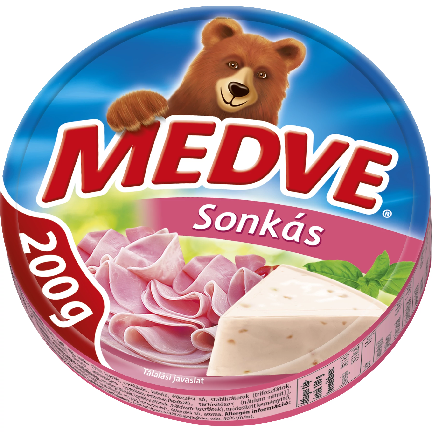 Pan. Medve 200g dobozos sajt sonkás