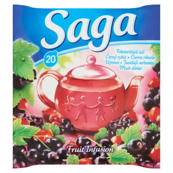 SAGA gyümölcstea 34g Feketeribizli ízü