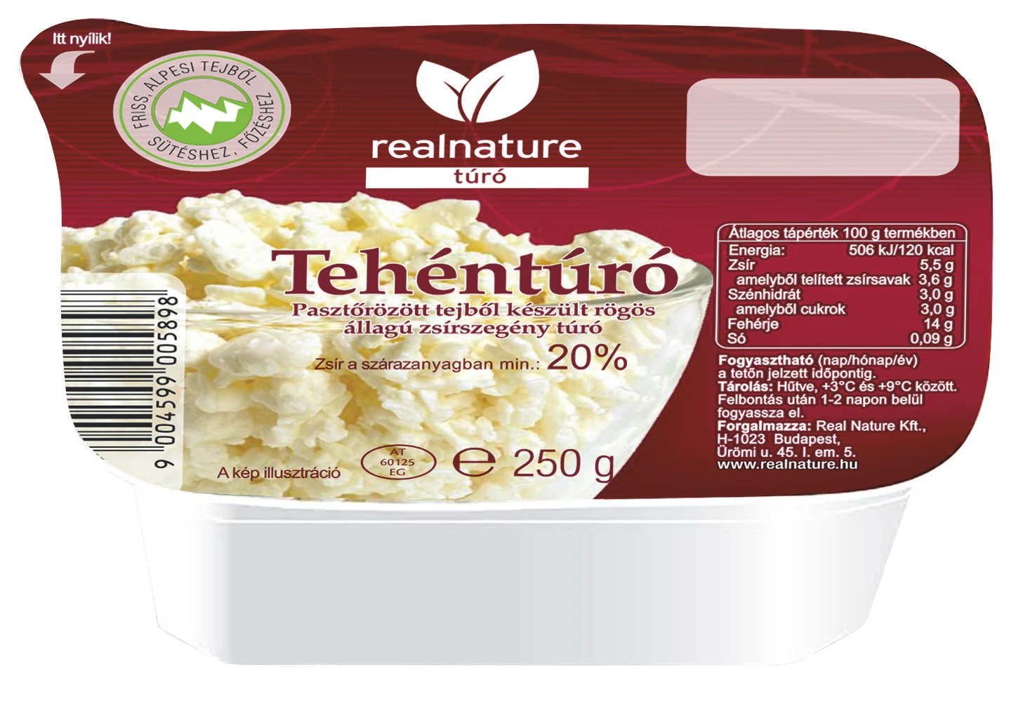 Real Nature tehéntúró 250g