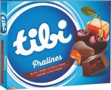 Tibi praliné 119g csersznyés-csokis, karamellás tejcsoki