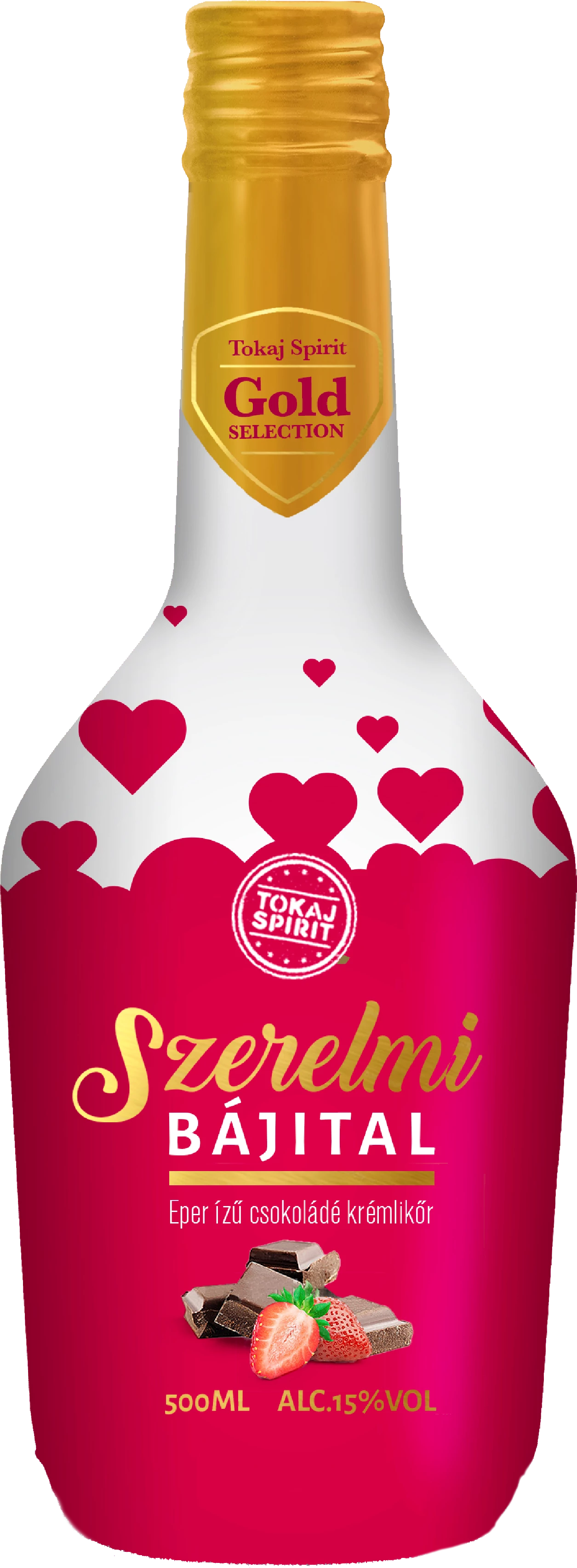 Tokaji Spirit Szerelmi Bájital eper ízü csokoládé krémlikör 0,5l 15%