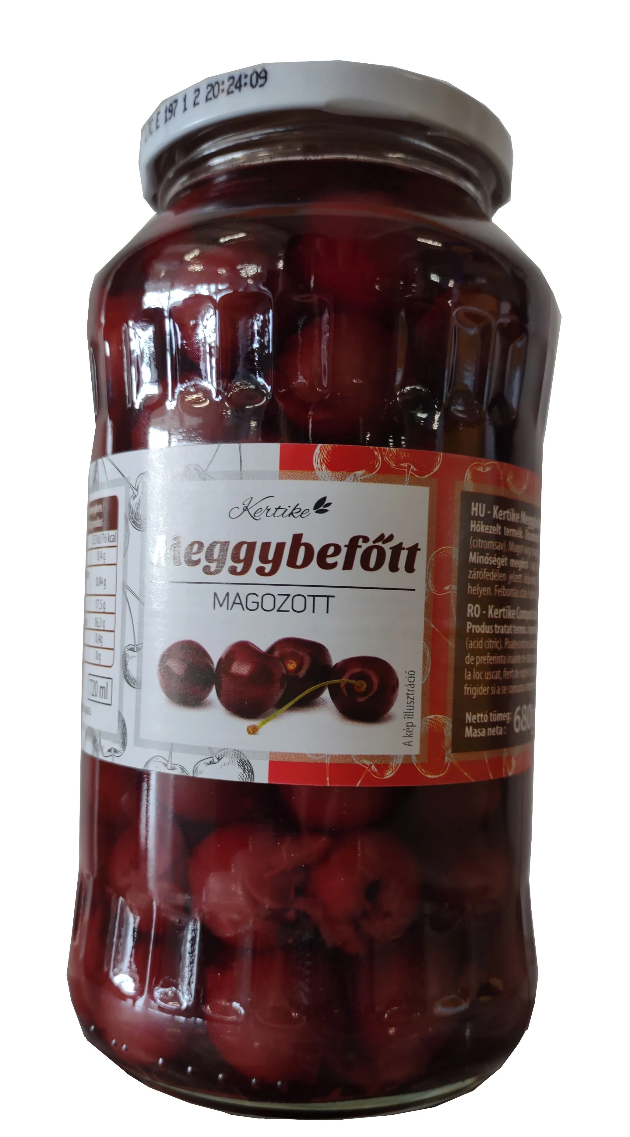 .Kertike meggybefőtt 720ml magozott