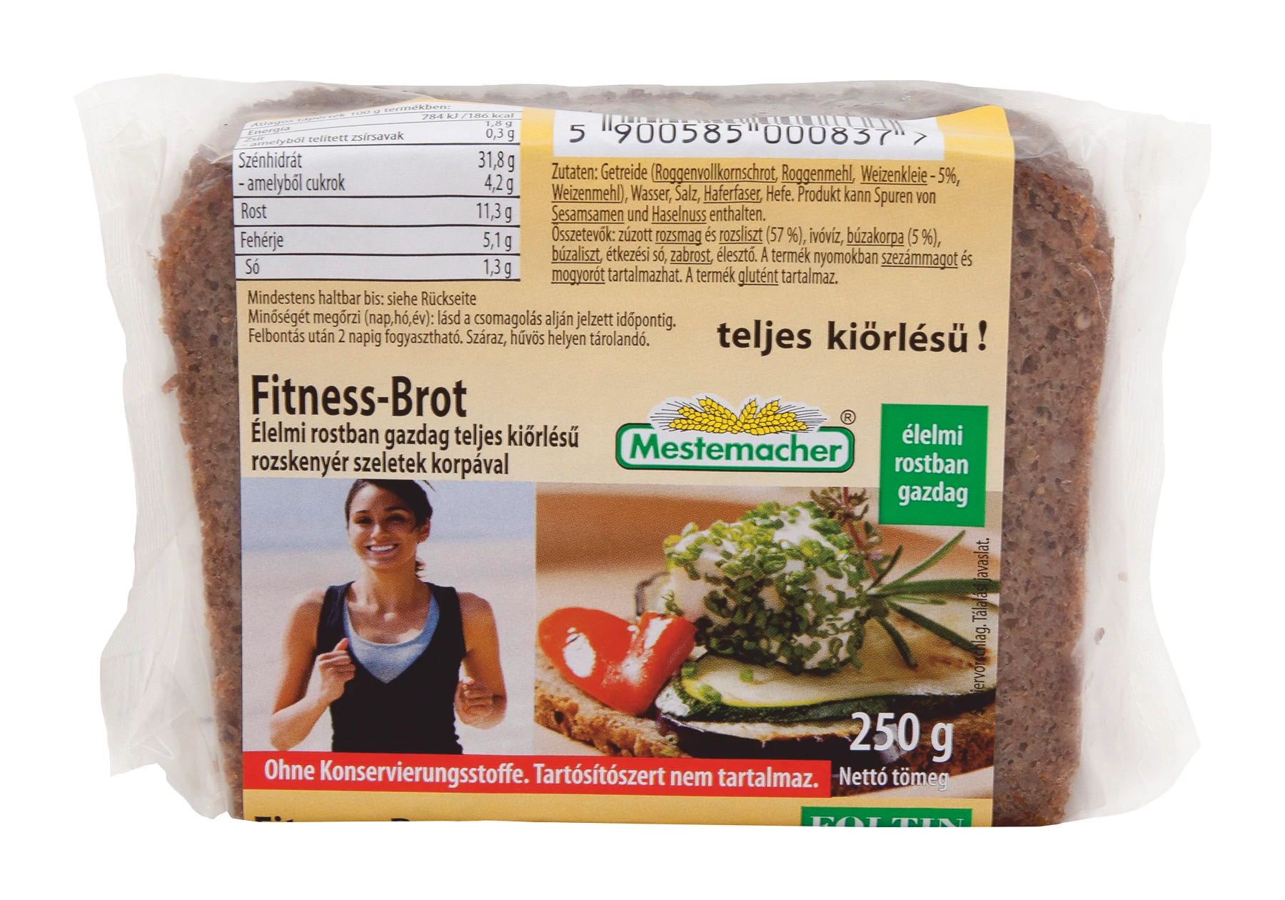 Benus kenyér 250g fitness korpás szeletelt