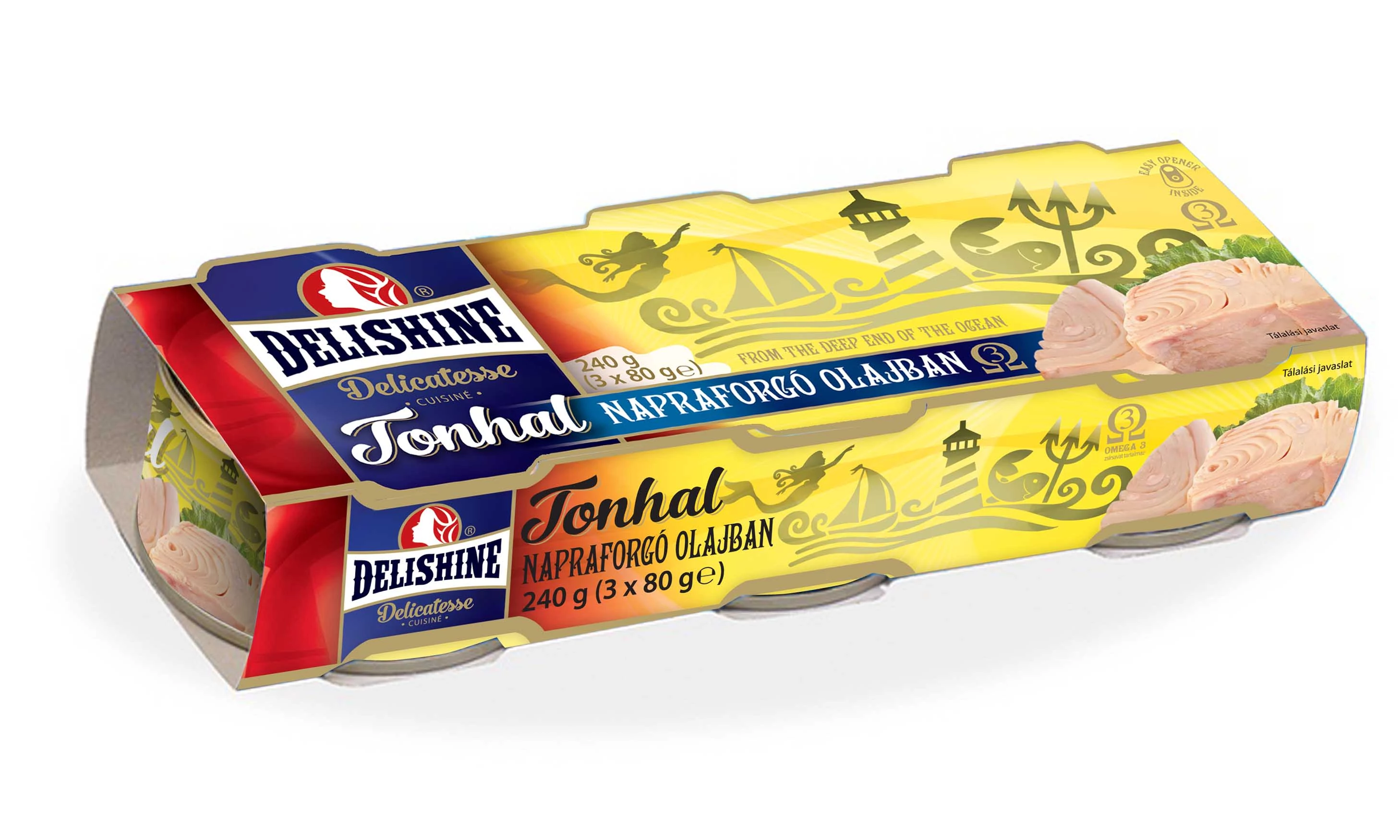 Delishine Tonhal napraforgó olajban 3x80g