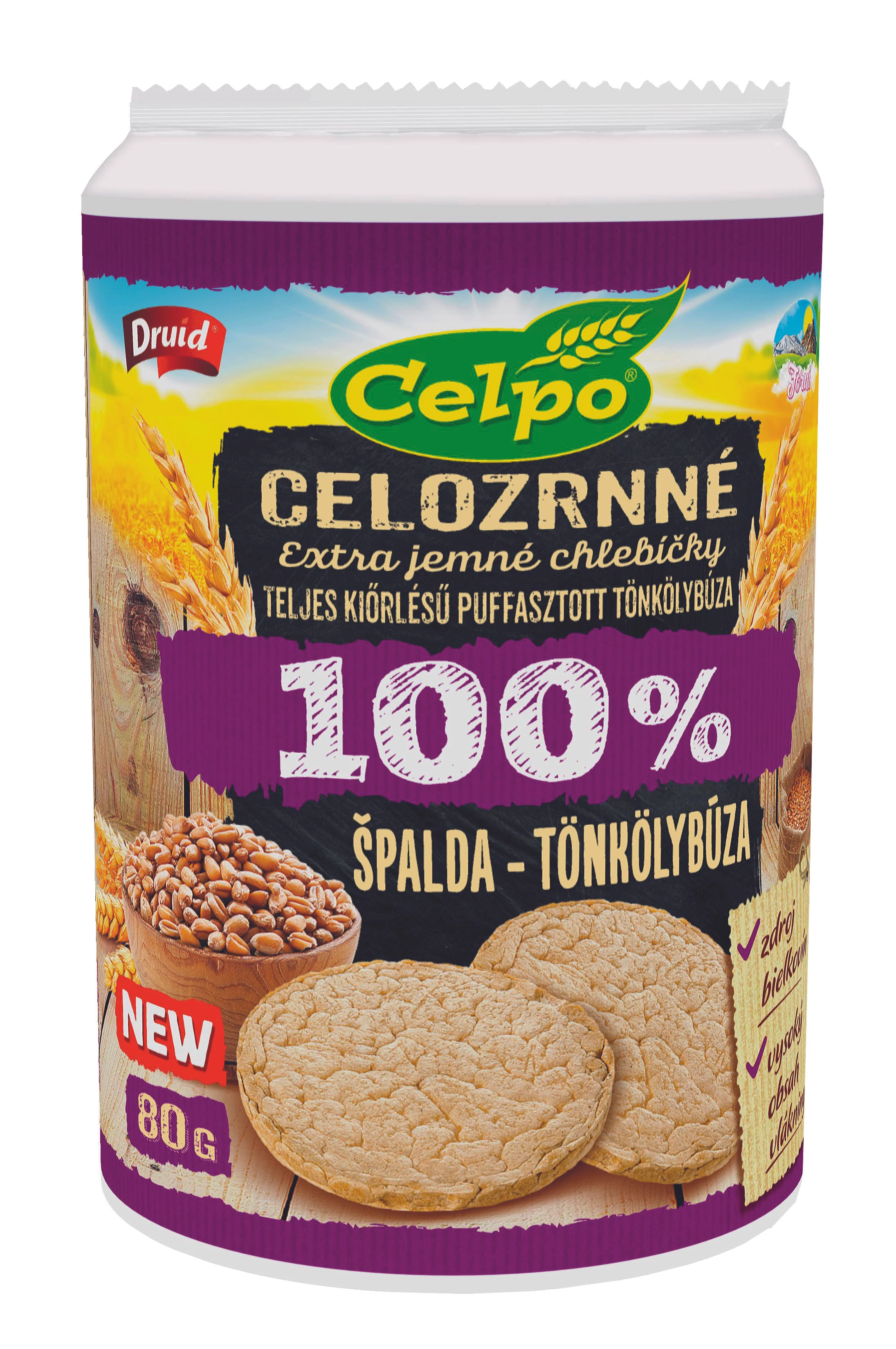 Celpo puffasztott tönköly szelet 80g teljes kiörlésü