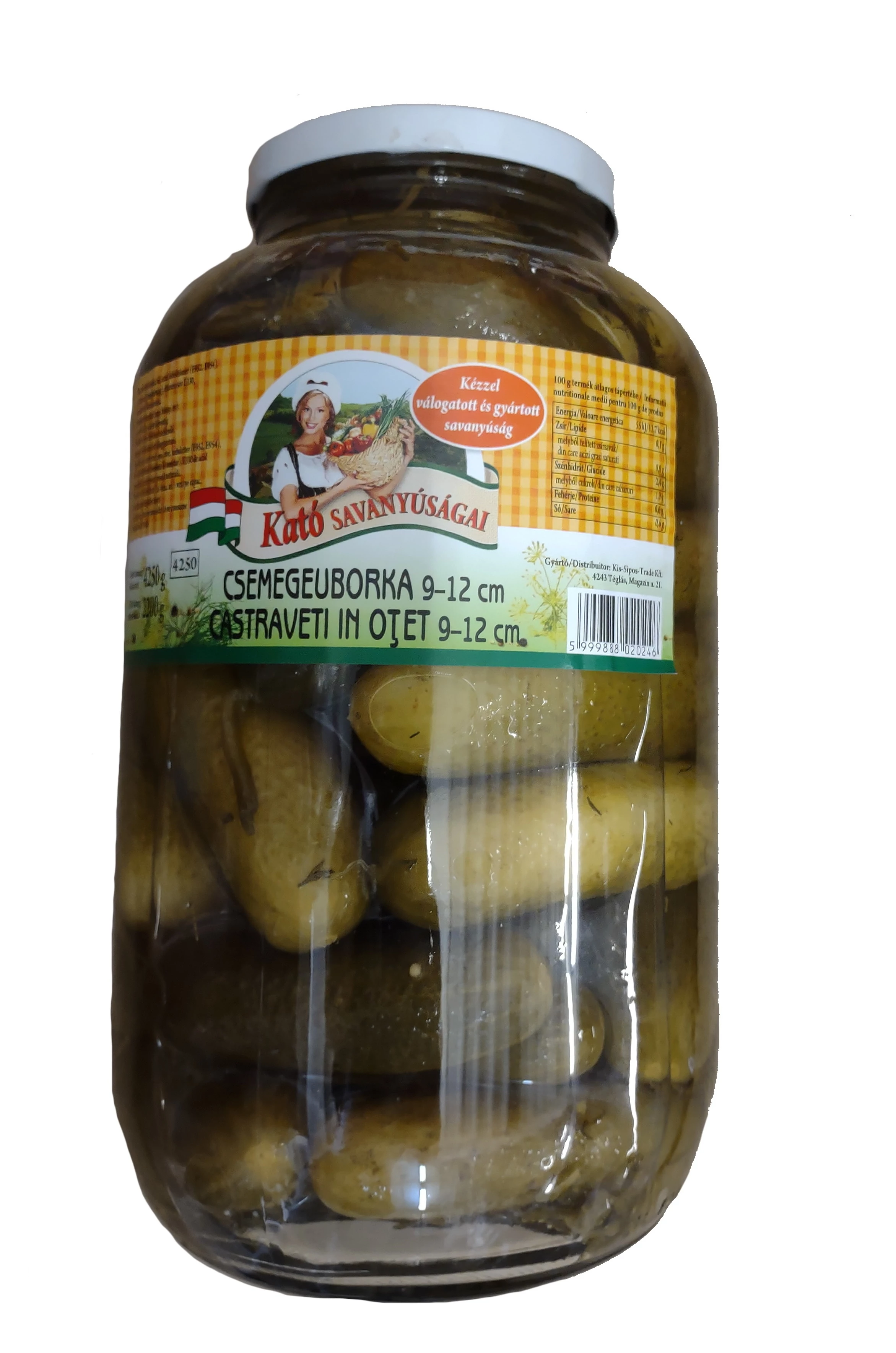 Téglási csemegeuborka 4250ml 9-12cm