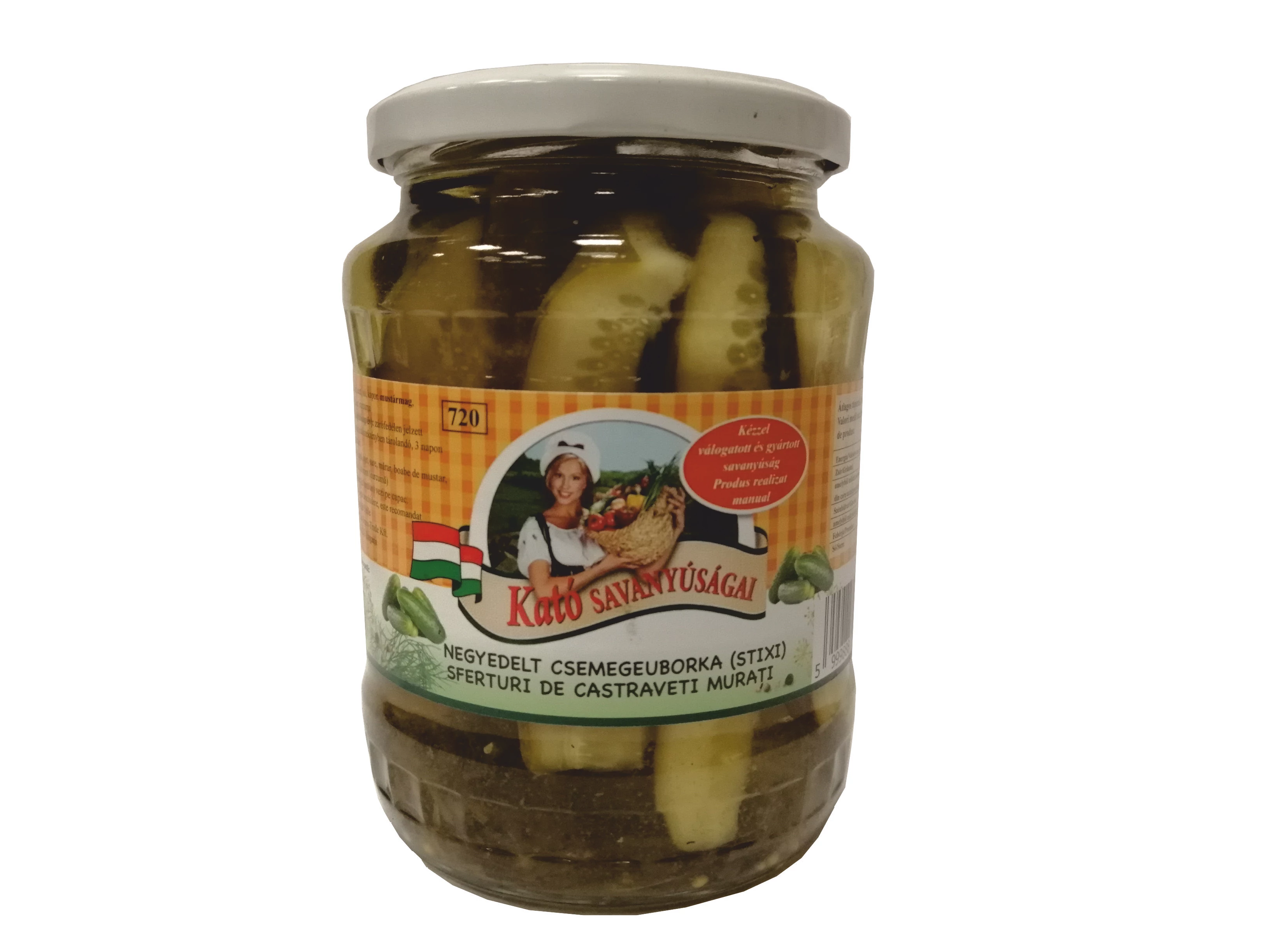 Téglási negyedelt csemegeuborka 680g/350g 720ml Kató