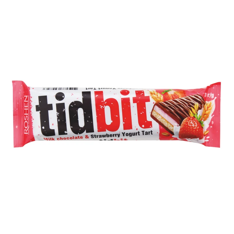 Roshen 70g TIDBIT Csokoládé-eper-joghurt ízü szelet