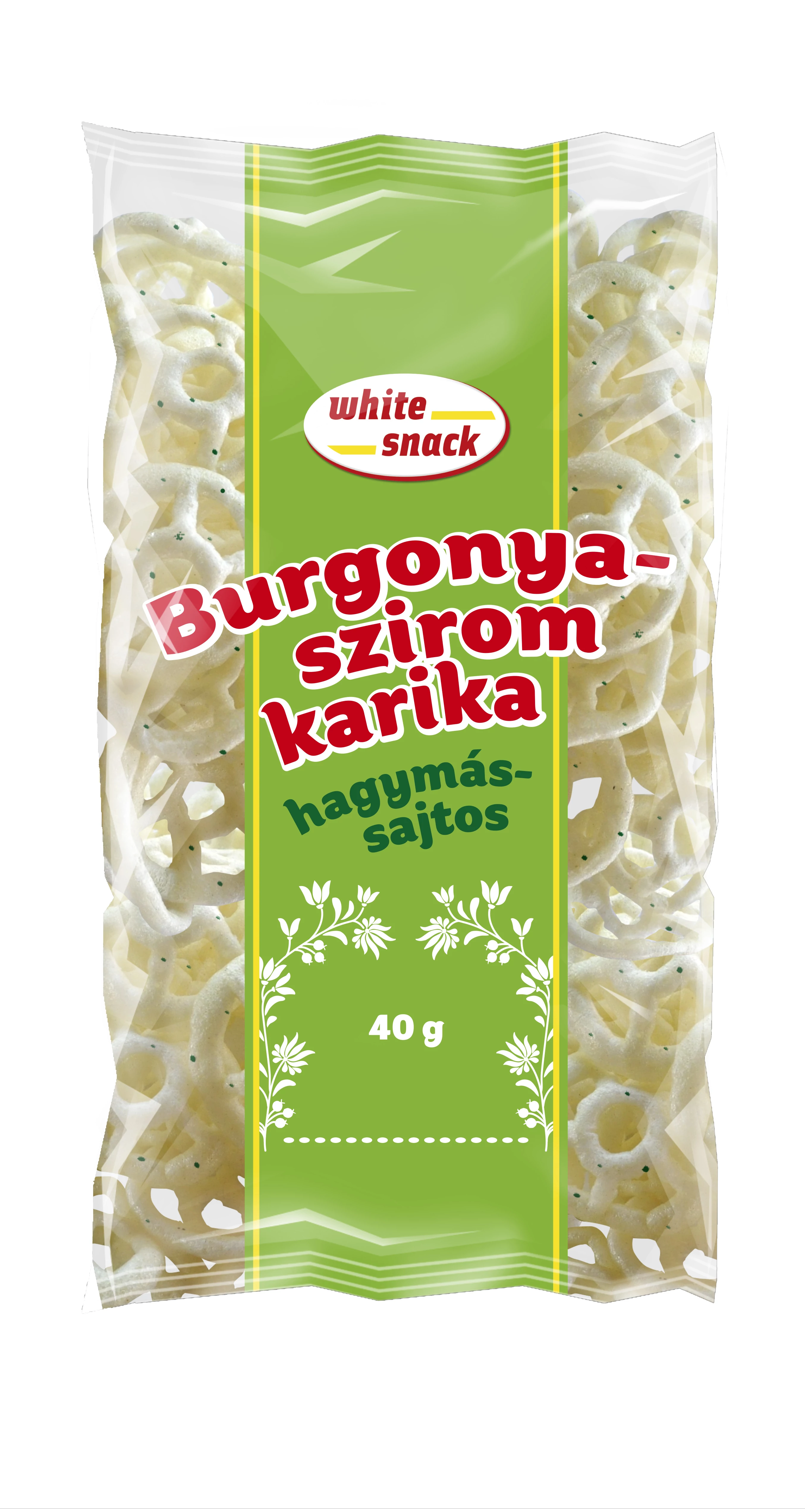 White Snack 40g hagymás-sajtos burgonyaszirom karika