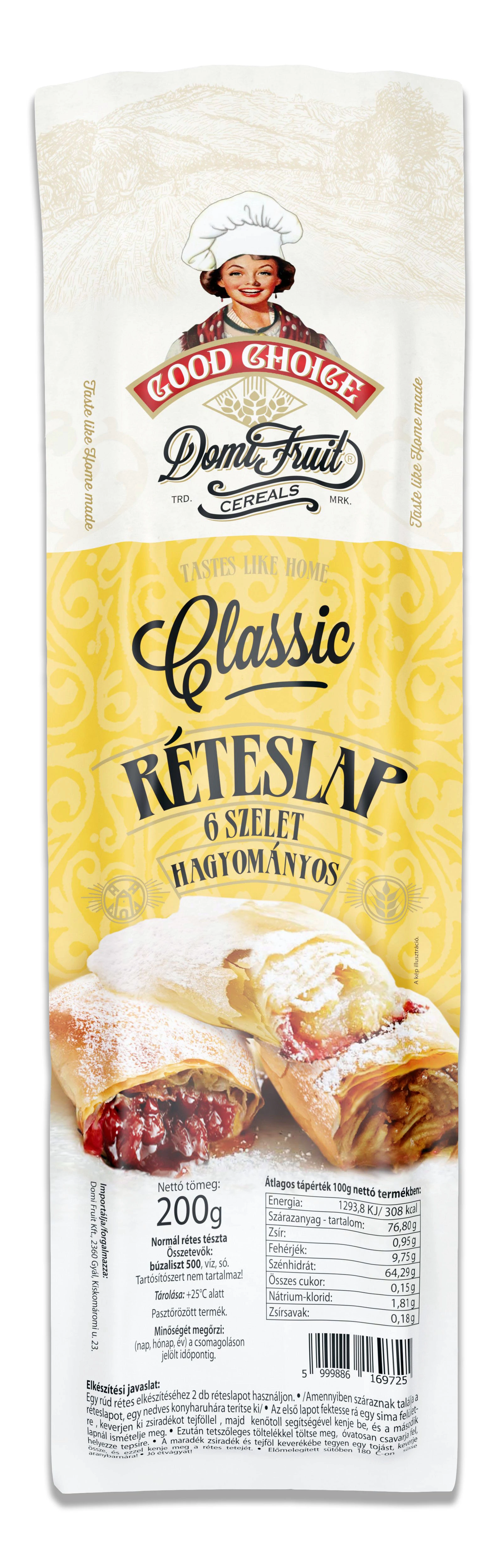 Domi Fruit réteslap classic 200g