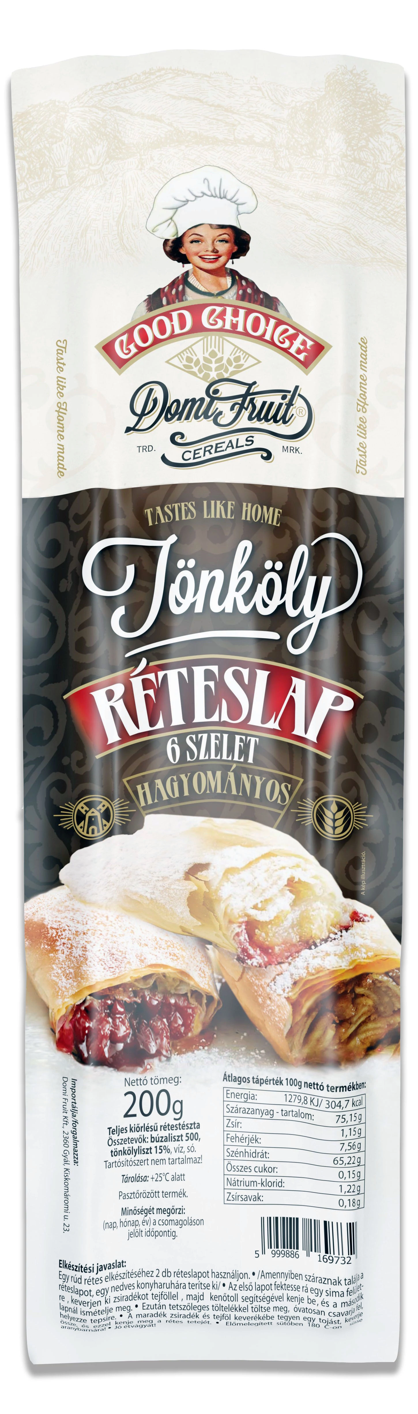 Domi Fruit réteslap tönkölybúza 200g