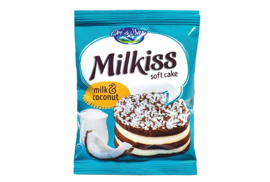 Milkiss Milk&Coconut kakaós, kókuszos piskóta kókusz ízű krémmel 50g