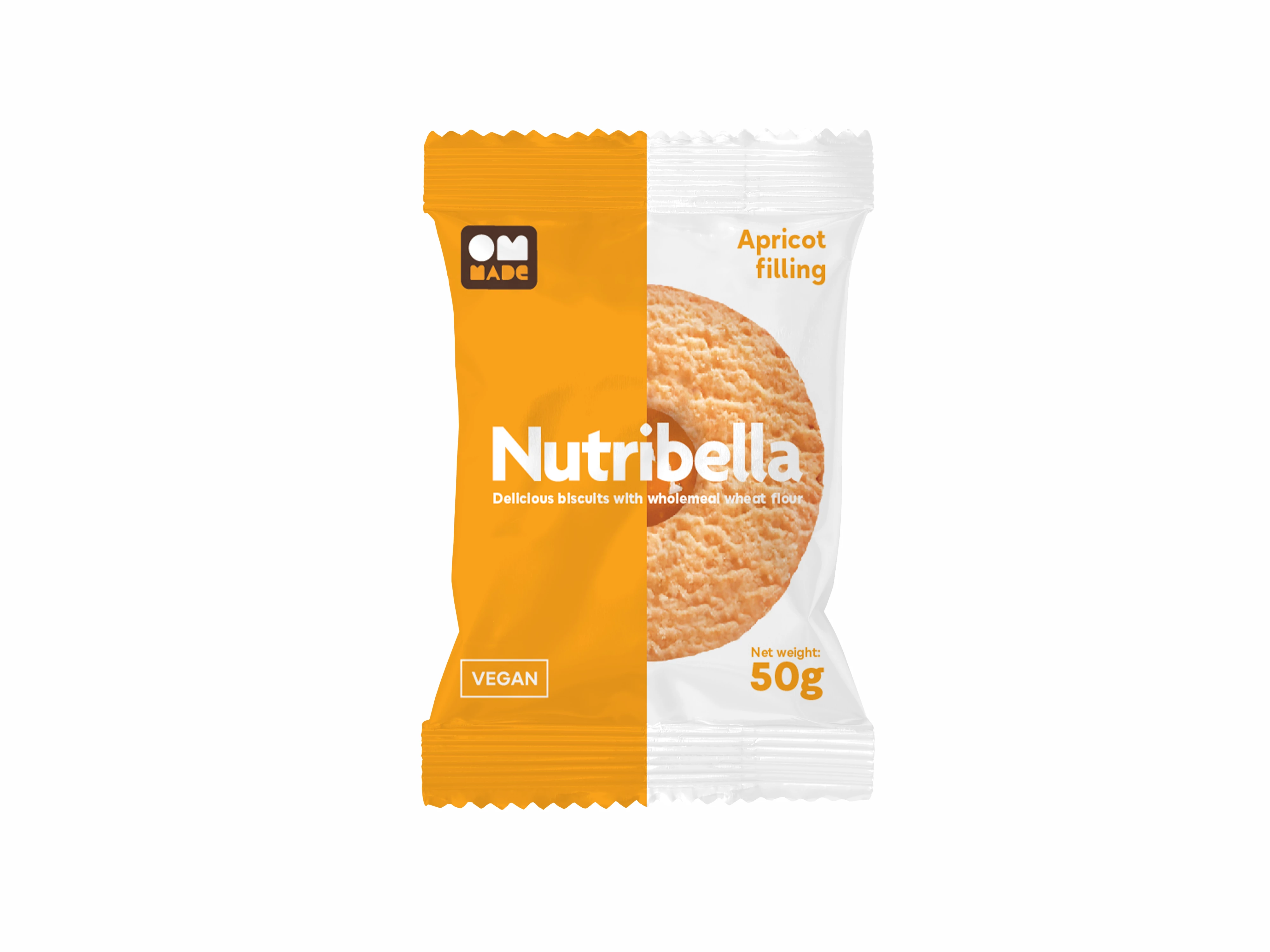 Nutribella teljes kiőrlésű keksz 50g sárgabarackos-almás