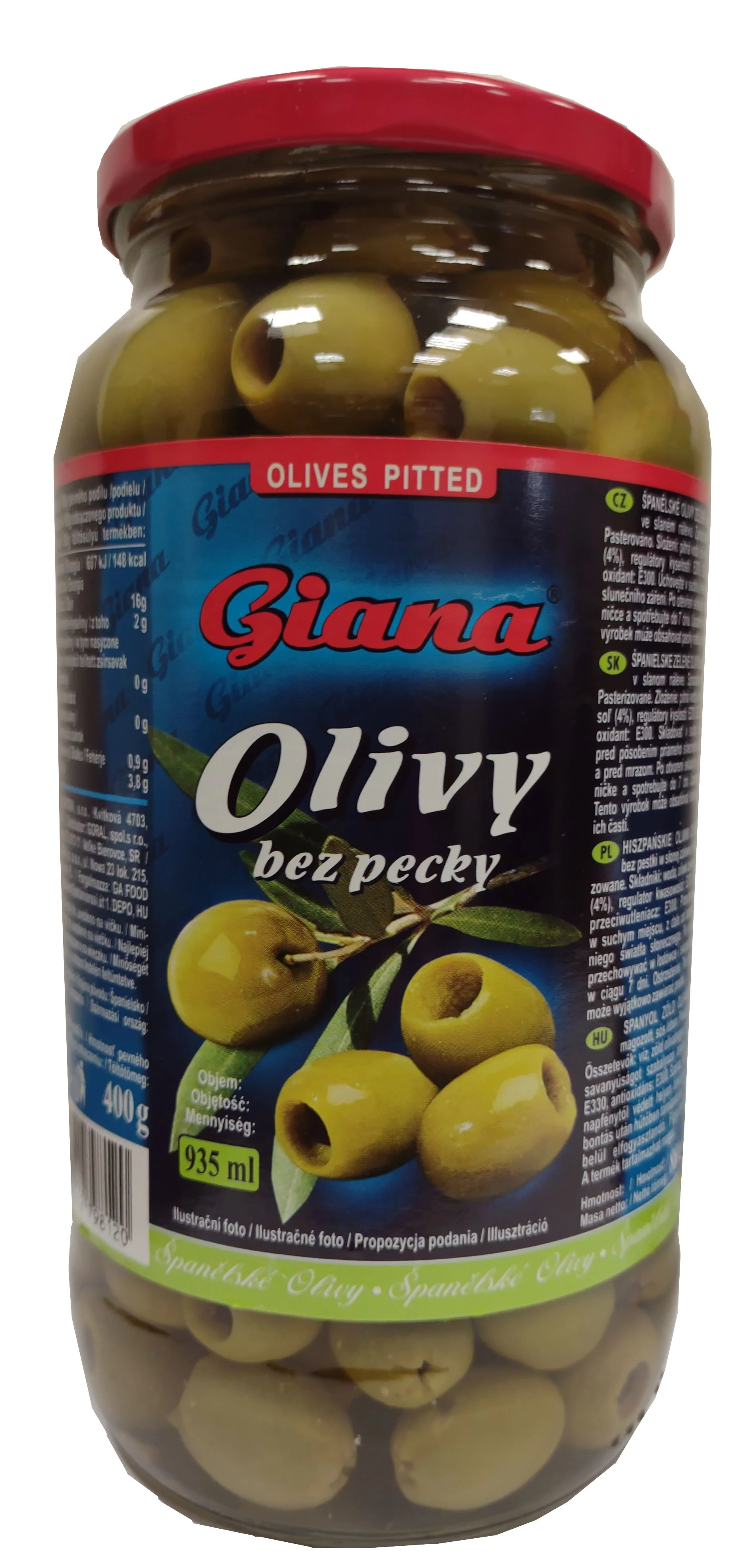 Giana Olívabogyó Zöld,magozott 880g
