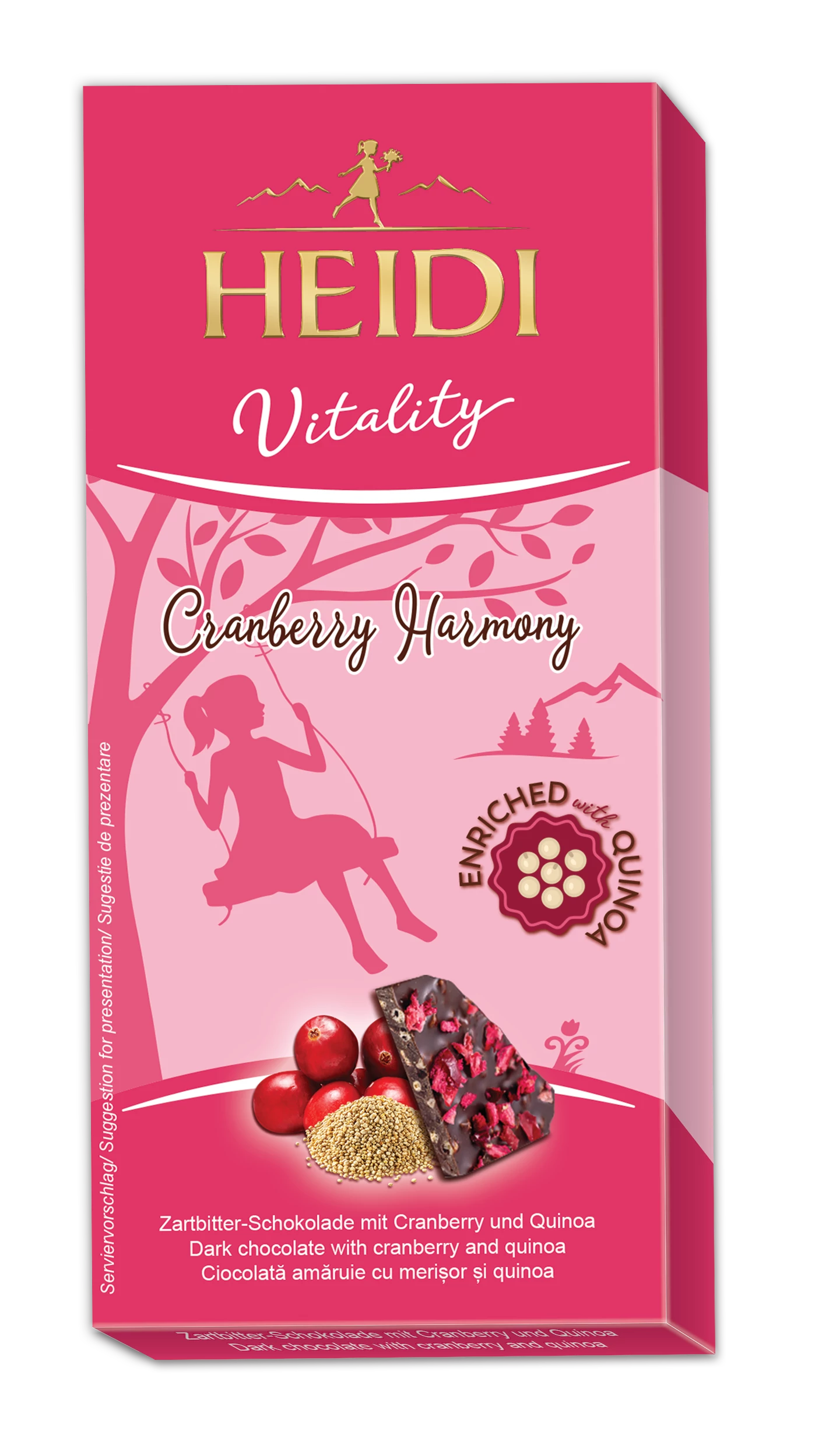Heidi Vitality Dark Cranberry&Quinoa 80g étcsokoládé
