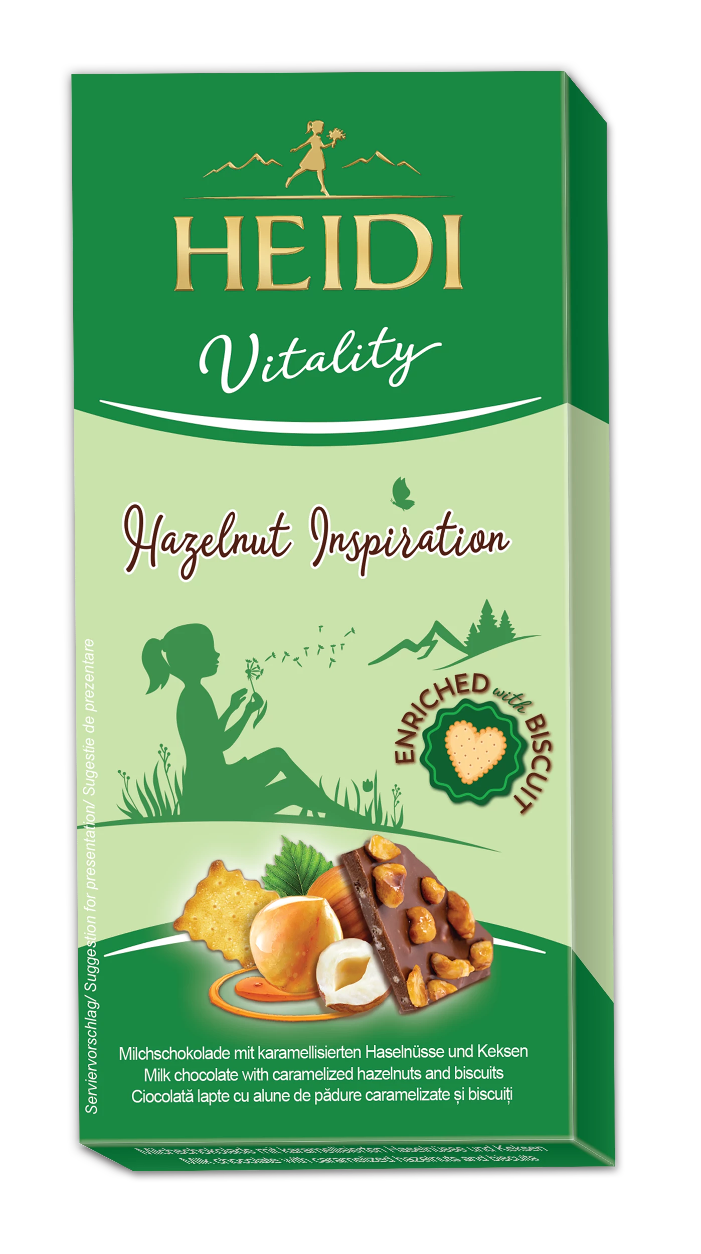 Heidi Vitality Milk Hazelnut&Biscuit 80g tejcsokoládé