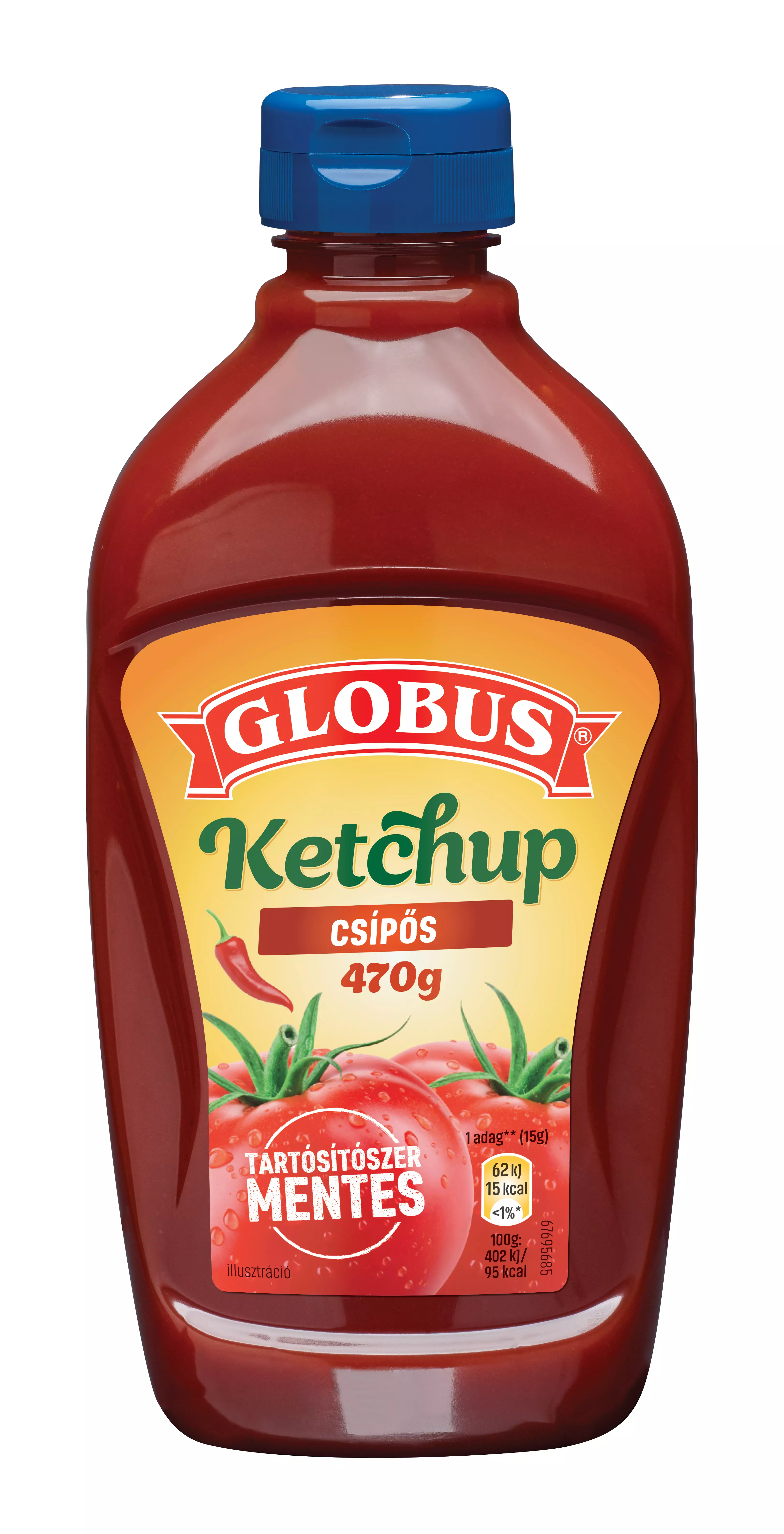Globus Ketchup 470g Csípős flakonos