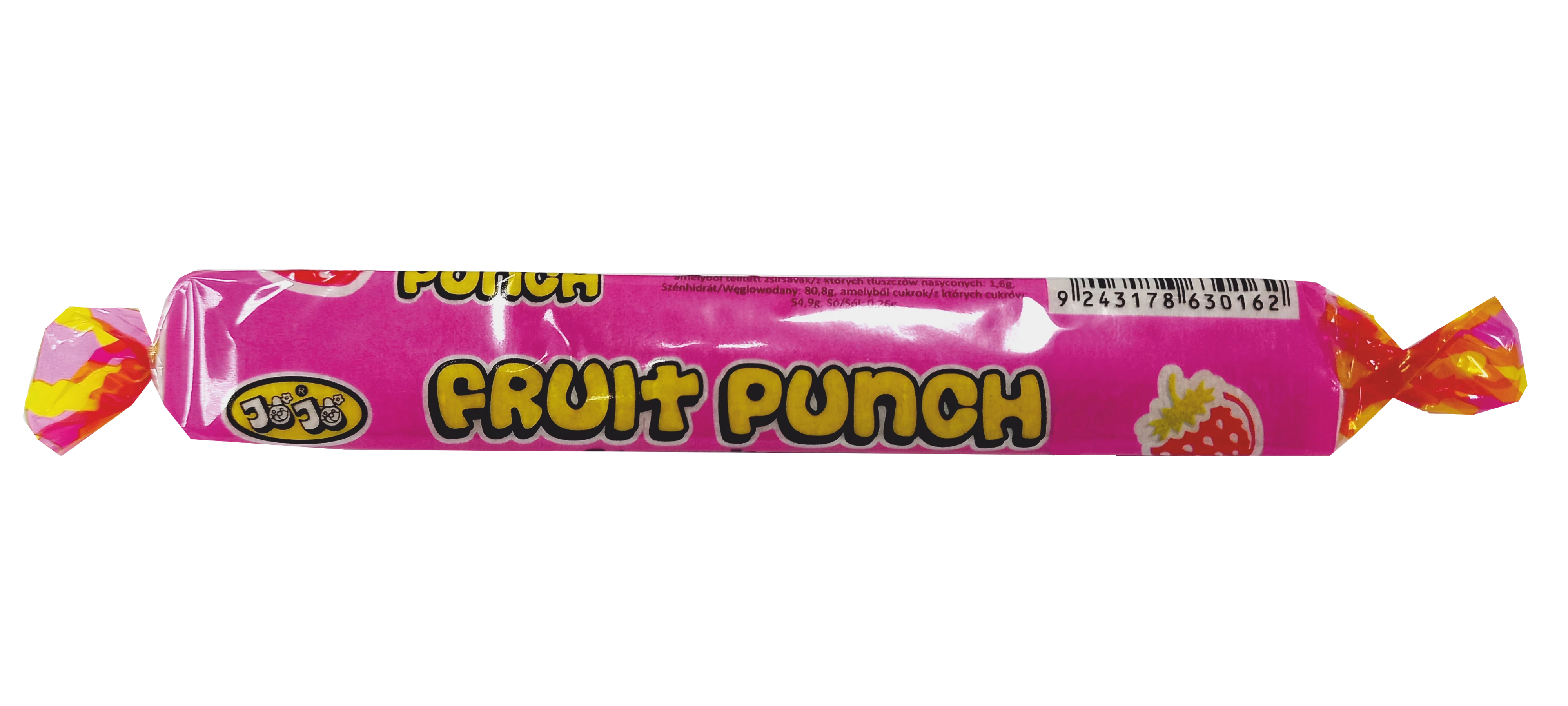 Jojo Fruit Punch olvadós puncs ízű cukorka henger 13g