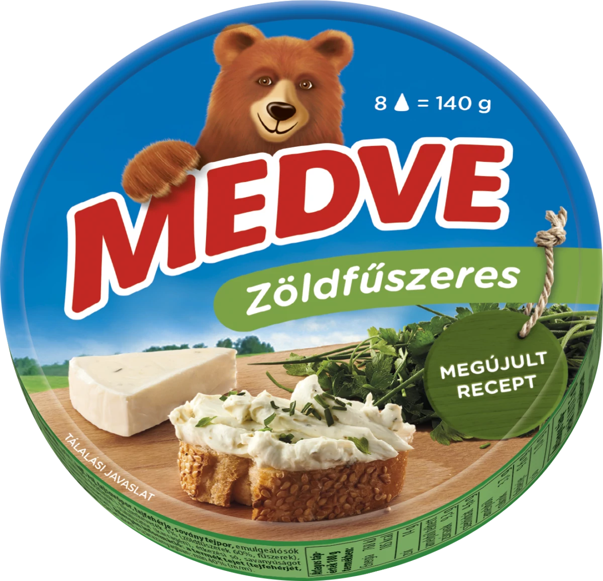 Medve sajt 140g zöldfűszeres