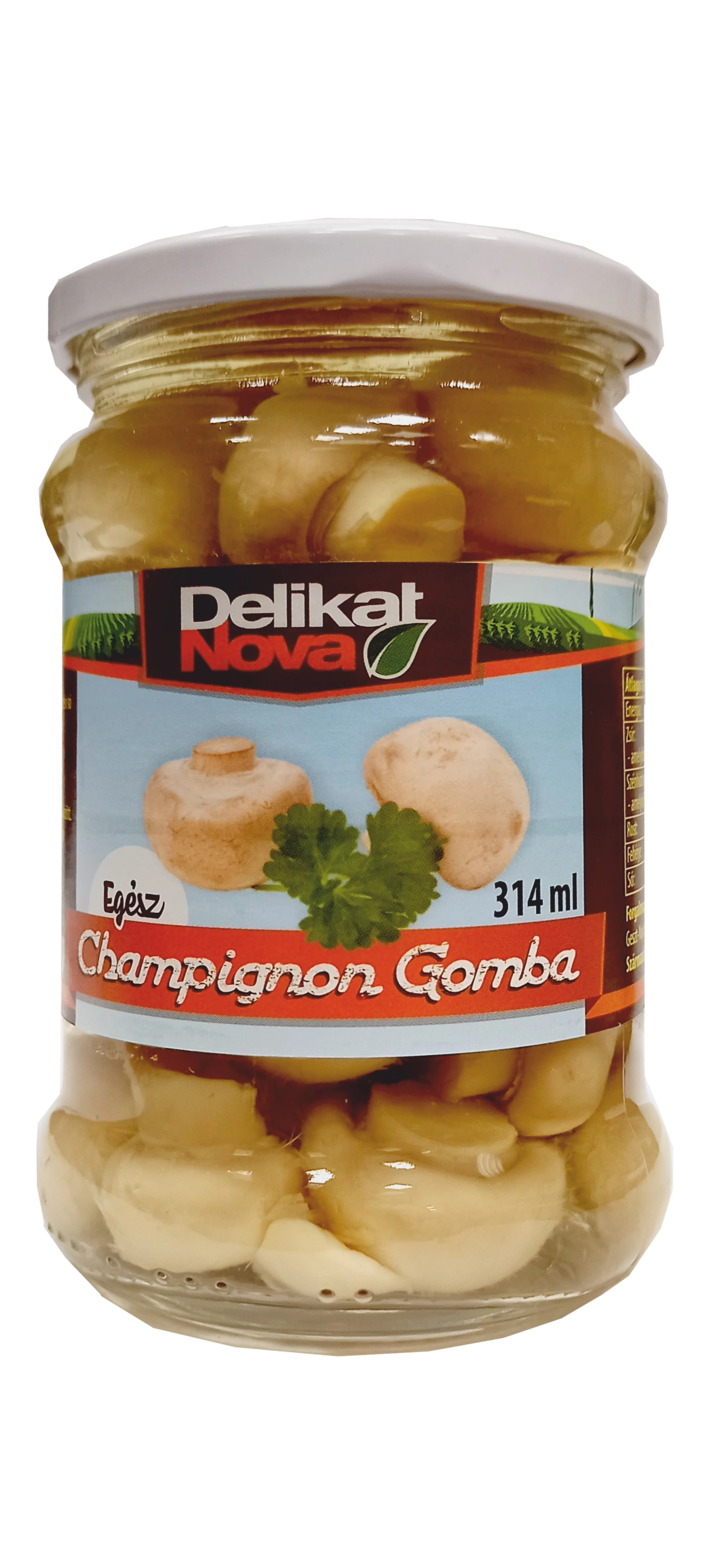 Delikát Nova egész gomba 280g/160g