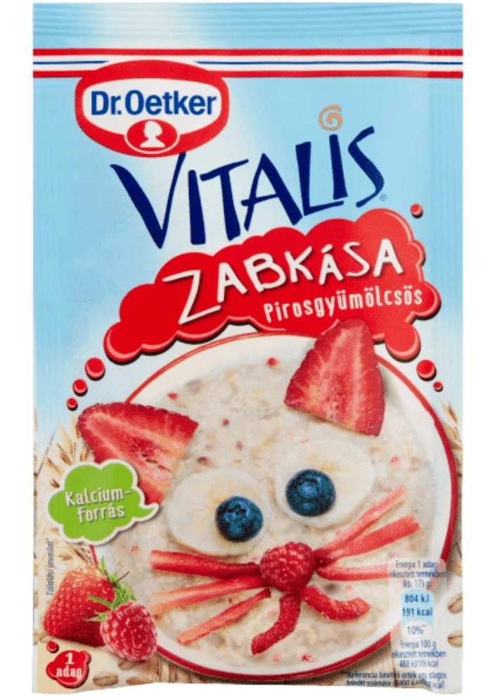 Dr.Oetker Vitalis zabkása pirosgyümölcsös 50g
