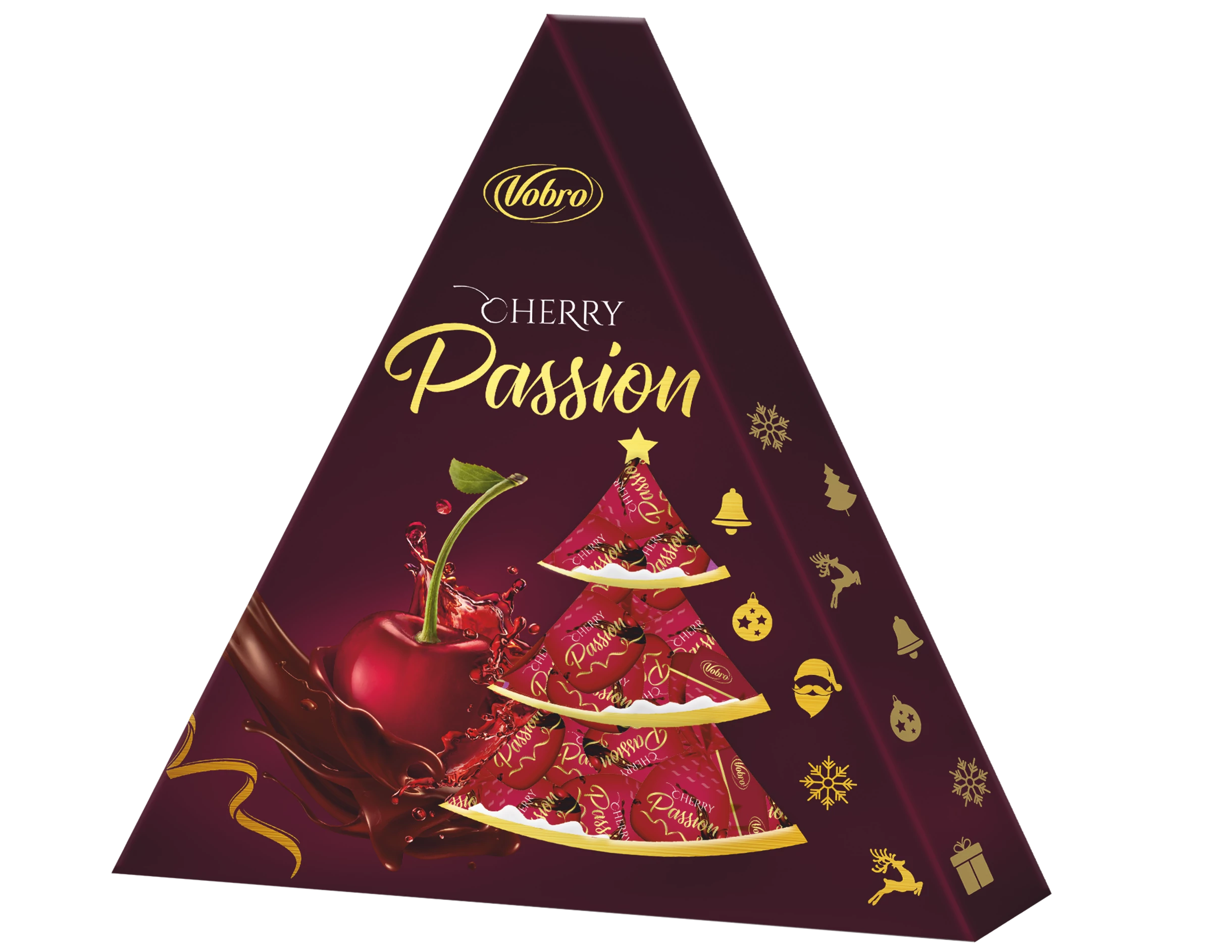Vobro Tree karácsonyfa formájú alk.meggyel tt. praliné 126g