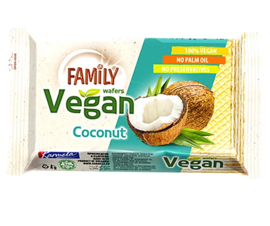Family Vegán ostya kókusz ízű krémmel 50g