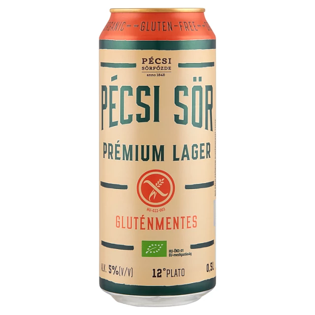 Pécsi BIO gluténmentes Lager 0,5l dobozos sör