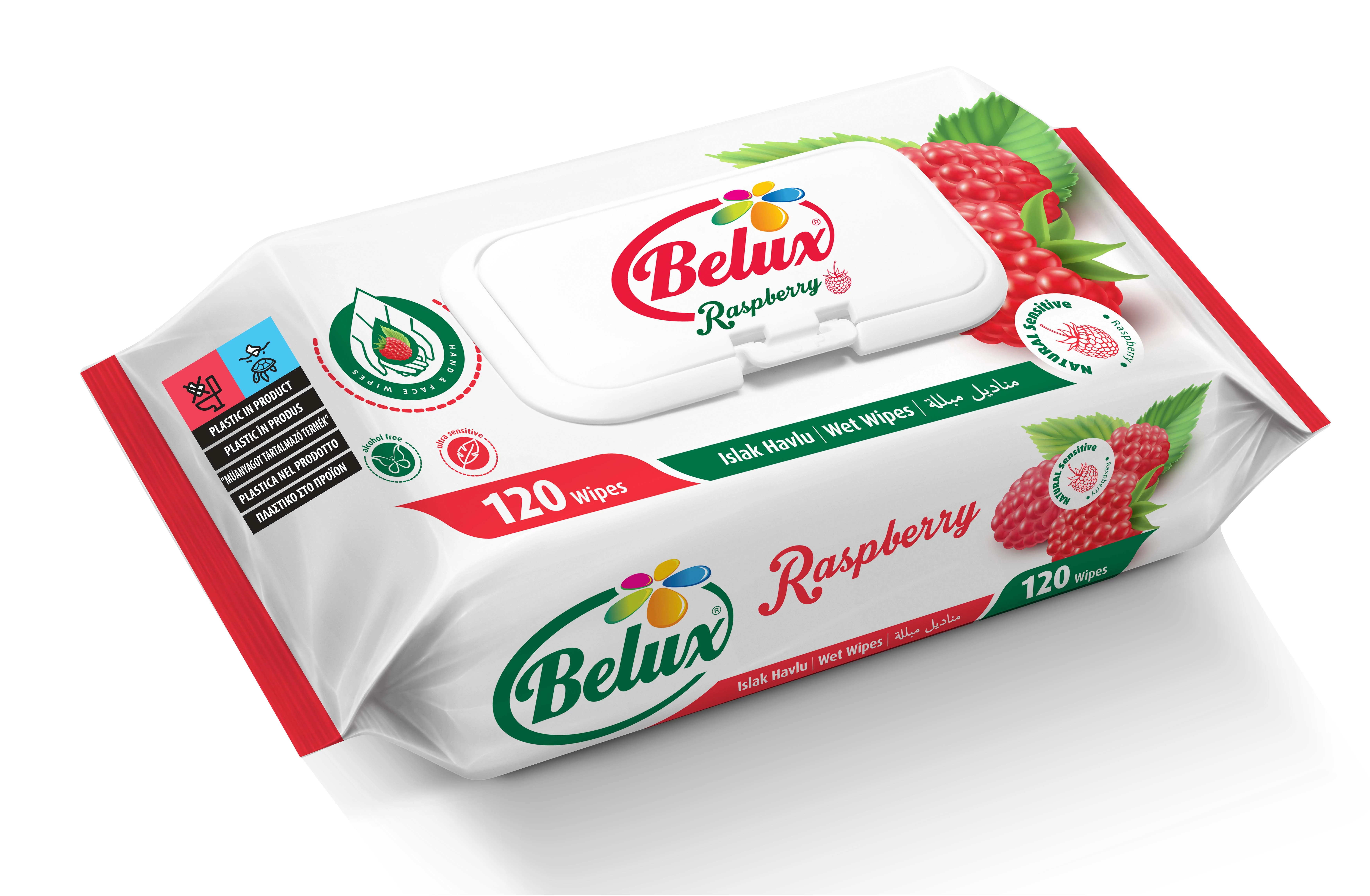 .Belux nedves törlőkendő 120db Málna