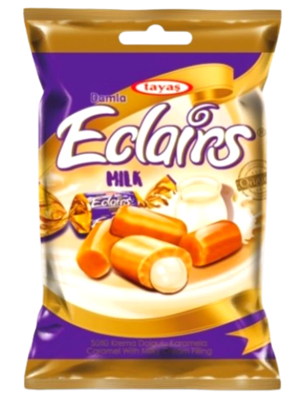 Damla Eclairs 80g tej ízü krémmel töltött puhakaramella