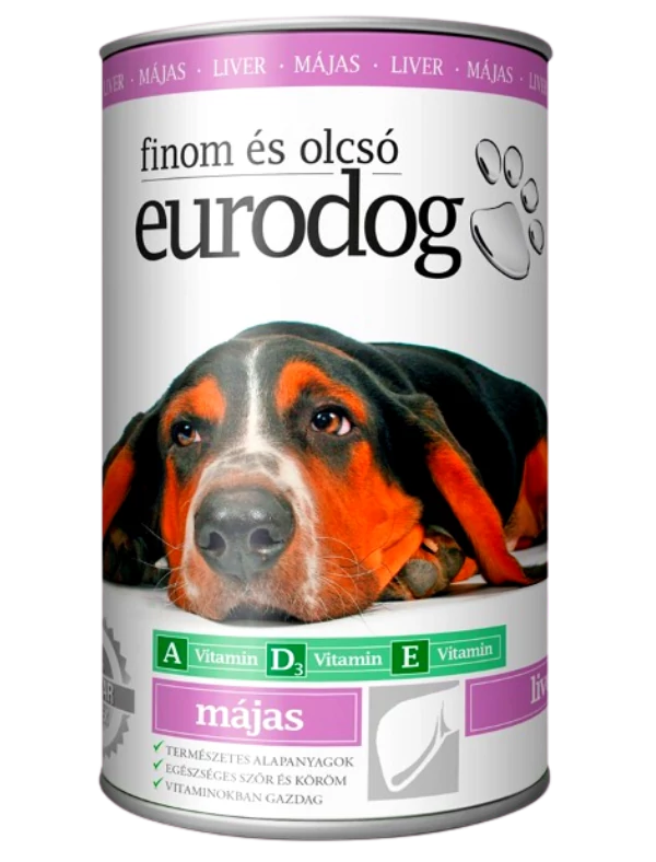 Euro Dog Kutyakonzerv 1240g májas