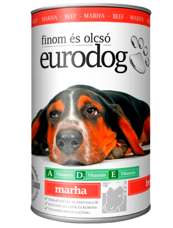 Euro Dog Kutyakonzerv 1240g marhahúsos