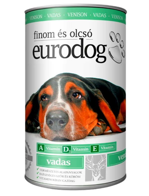 .Euro Dog Kutyakonzerv 1240g vadas