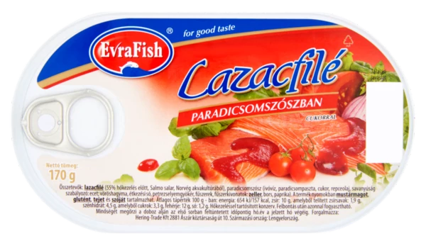 EvraFish lazacfilé paradicsomos szószban 170g 24/#