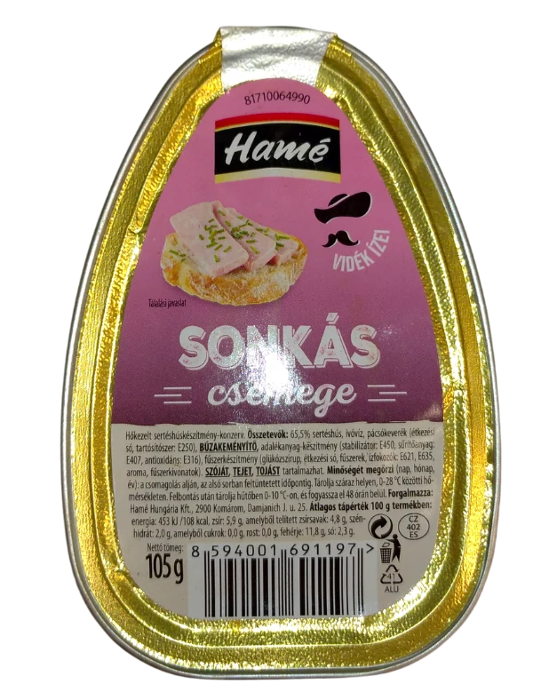 HAMÉ Sonkás csemege 65% sertéshússal 105g Al