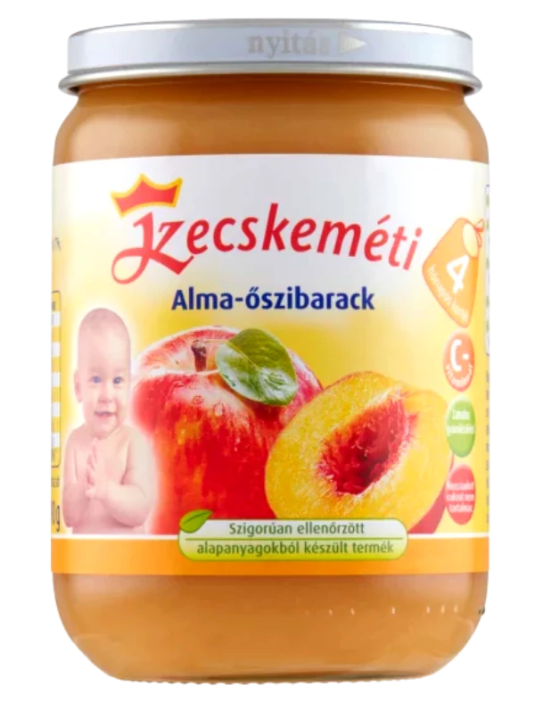Kecskeméti bébiétel Alma-öszibarack teljes kiörlésü rizzsel 190g