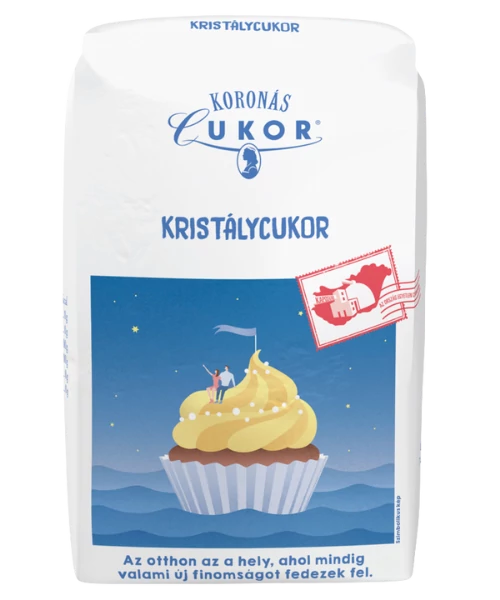 .Kristálycukor 1kg Koronás papírtasa