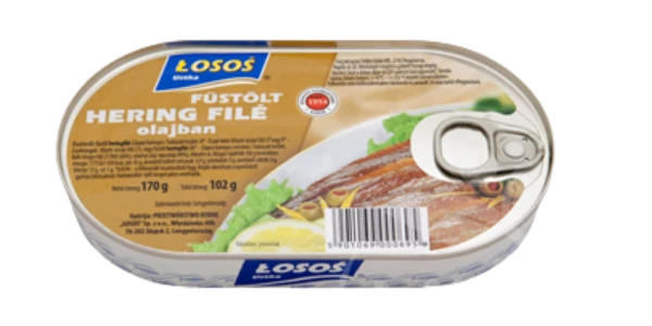 .Losos 170g füstölt Heringfilé olaj