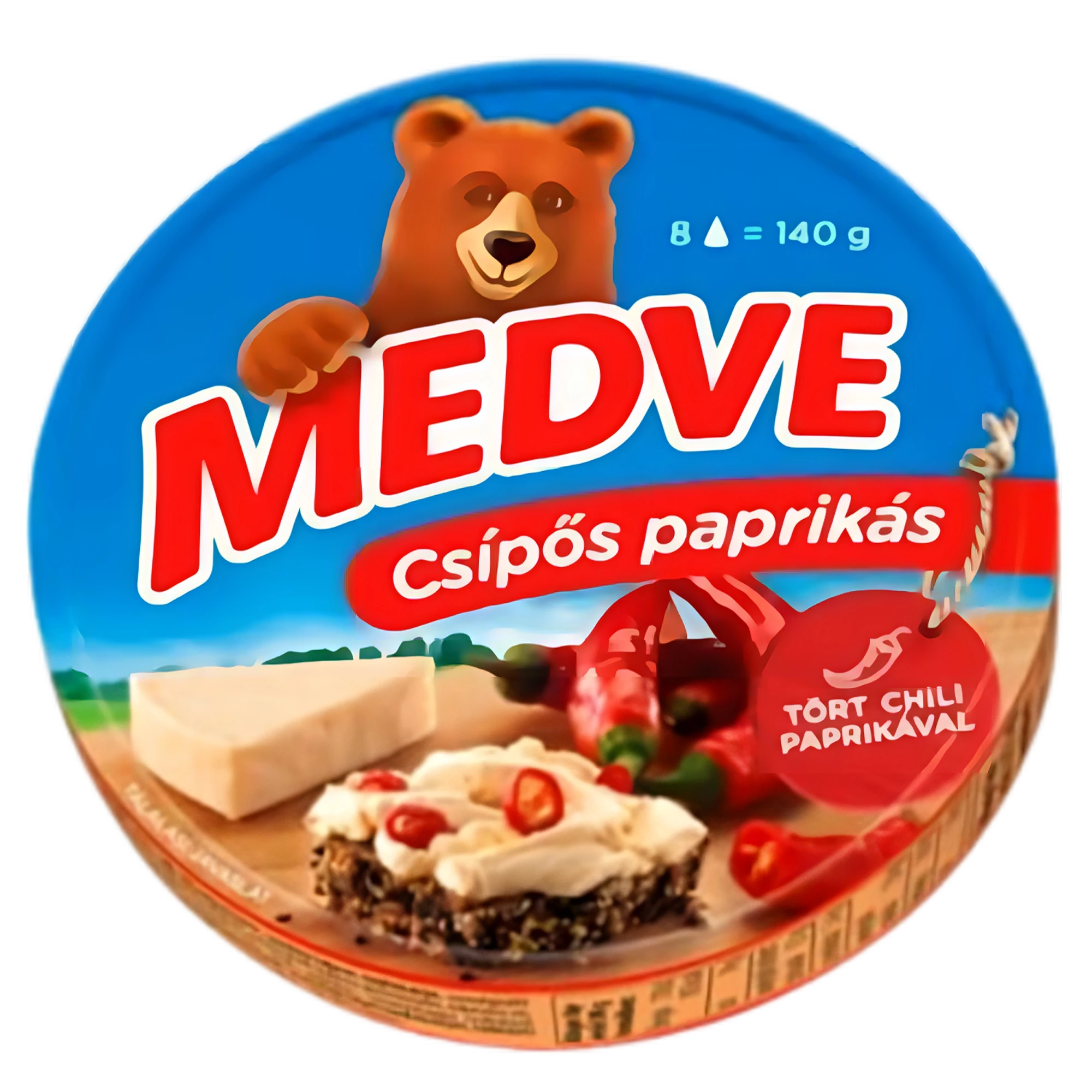 Pan. Medve 140g dobozos sajt csípőspaprikás