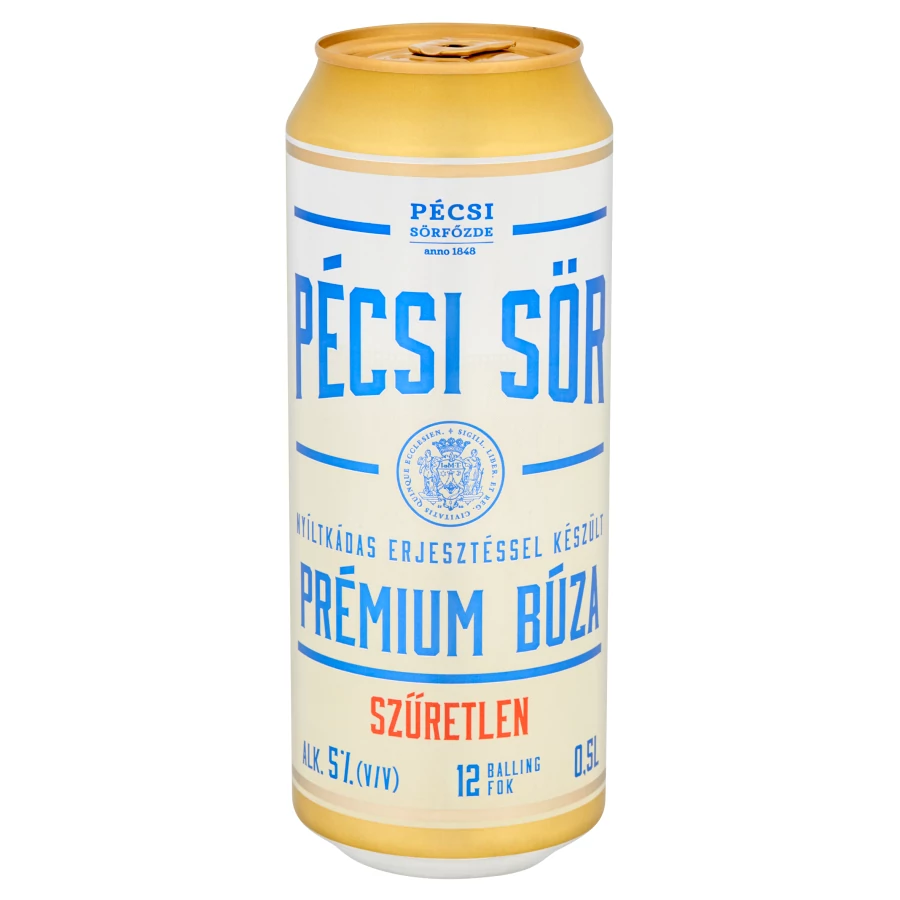 Pécsi Prémium Búza dobozos sör 0,5l (5%)